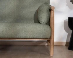 Canapé 2 places esprit ethnique en tissu gaufré kaki 