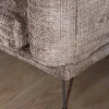 Canapé 3 places esprit rétro en tissu chenillé doux gris cendré "Paloma"