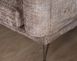 Canapé 3 places esprit rétro en tissu chenillé doux gris cendré "Paloma"