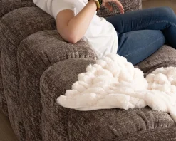 Canapé 3 places ultra-cosy en tissu velours gris cendré 