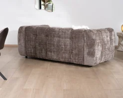 Canapé 3 places ultra-cosy en tissu velours gris cendré 