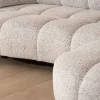 Canapé avec assise électrique et méridienne à droite "Syltan" tissu blanc cassé tramé