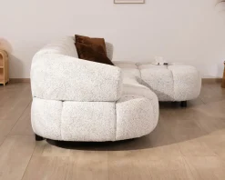 Canapé avec assise électrique et méridienne à droite 