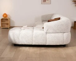 Canapé avec assise électrique et méridienne à droite 