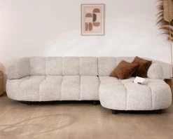 Canapé avec assise électrique et méridienne à droite 