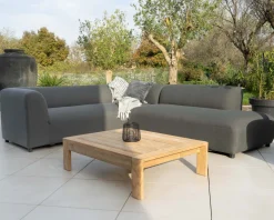 Canapé chauffant spécial extérieur en tissu anthracite "Aurora" retour à droite