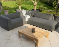 Canapé chauffant spécial extérieur en tissu anthracite 