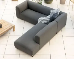 Canapé chauffant spécial extérieur en tissu anthracite 