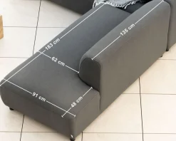Canapé chauffant spécial extérieur en tissu anthracite 