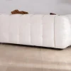 Canapé cocooning 3 places tissu bouclette blanc avec surpiqures "Milow"