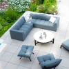 Canapé d'angle en tissu turquoise haut de gamme "Terrasse" spécial extérieur