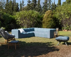 Canapé d'angle en tissu turquoise haut de gamme 