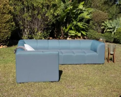 Canapé d'angle en tissu turquoise haut de gamme 