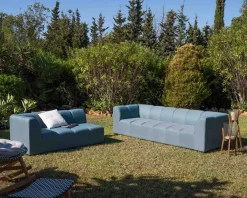 Canapé d'angle en tissu turquoise haut de gamme 