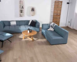 Canapé d'angle en tissu turquoise haut de gamme 