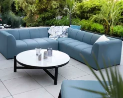 Canapé d'angle en tissu turquoise haut de gamme 