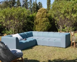 Canapé d'angle en tissu turquoise haut de gamme 