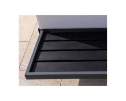 Canapé d'angle extérieur blanc et noir imitation cuir 