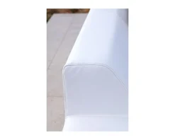 Canapé d'angle extérieur blanc et noir imitation cuir 