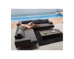 Canapé d'angle extérieur haut de gamme tissu Sunbrella 