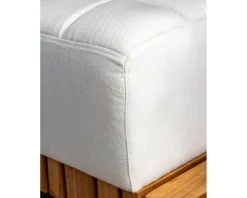 Canapé d'angle pour terrasse et jardin en tissu Sunbrella écru 
