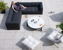 Canapé d'angle spécial extérieur tissu gris foncé haut de gamme 