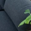 Canapé de jardin 3 places haut de gamme "Zénith" en teck matelassé tissu gris foncé