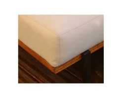 Canapé d'extérieur haut de gamme tissu Sunbrella et teck 