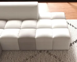 Canapé en angle avec méridienne design lounge & chill "Casa Nova" bicolore beige et gris