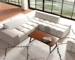 Canapé en angle avec méridienne design lounge & chill "Casa Nova" bicolore beige et gris