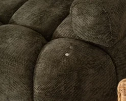 Canapé en tissu vert avec extension électrique et méridienne retour gauche 