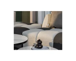 Canapé extérieur avec angle gauche bi-teinte gris en tissu Sunbrella "Lazy Beach"