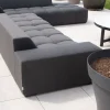 Canapé extérieur design retour gauche gris foncé "Lazy Beach"