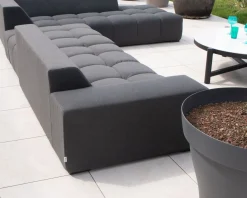 Canapé extérieur design retour gauche gris foncé "Lazy Beach"