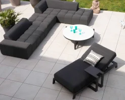 Canapé extérieur design retour gauche gris foncé 