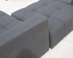 Canapé extérieur design retour gauche gris foncé 