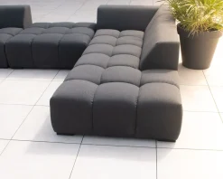Canapé extérieur design retour gauche gris foncé 