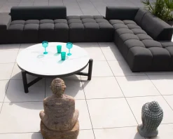 Canapé extérieur design retour gauche gris foncé 