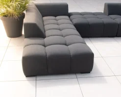 Canapé extérieur moderne retour droit gris foncé 