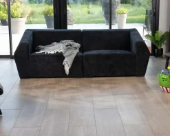 Canapé modulaire design en velours anthracite 