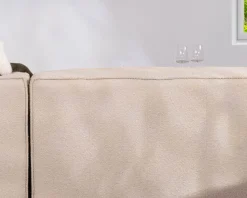 Canapé modulaire en angle en tissu bouclette beige 