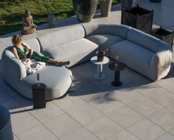 Canapé panoramique modulaire spécial extérieur en tissu gris clair "Kacang"