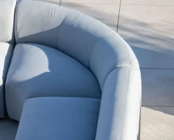 Canapé panoramique modulaire spécial extérieur en tissu gris clair "Kacang"