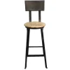 Chaise de bar industrielle métal et bois massif 110cm "Atelier Grey"