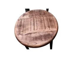 Chaise de bar pour îlot métal noir et bois exotique 