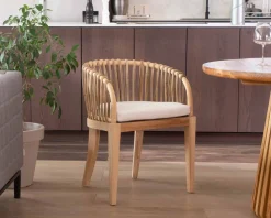 Chaise de jardin en teck et rotin "Wilma"