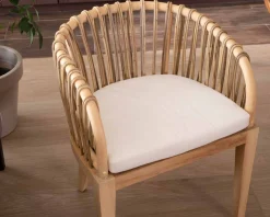 Chaise de jardin en teck et rotin "Wilma"