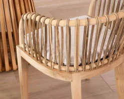 Chaise de jardin en teck et rotin 