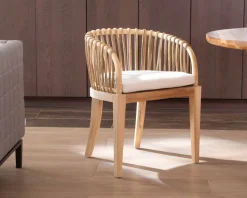 Chaise de jardin en teck et rotin 