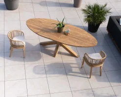Chaise de jardin en teck et rotin 